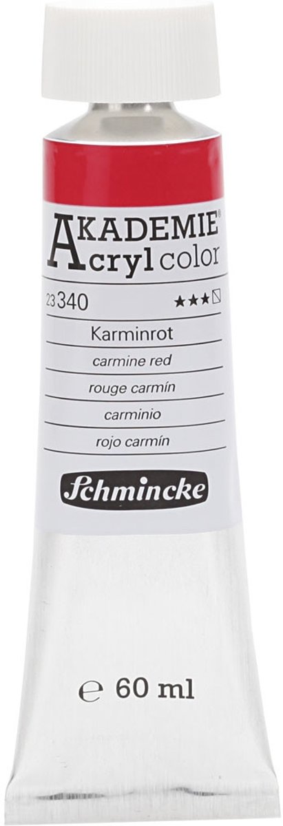 Schmincke AKADEMIE® Acryl color , carmine red (340), semi-transparent, fade resistant, 60ml [HOB-318620]